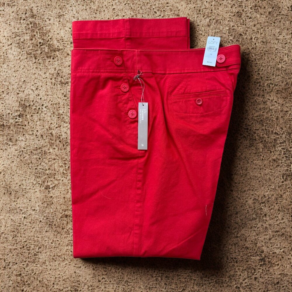 Loft Red Julie Trousers Curvy Pants Size 16